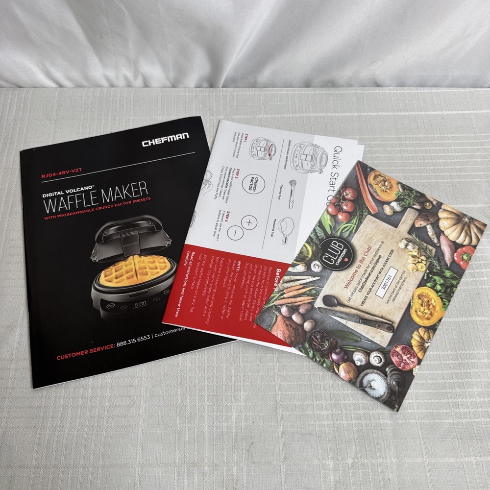 Chefman Digital Volcano Waffle Maker with Programmable Crunch Factor NEW IN BOX