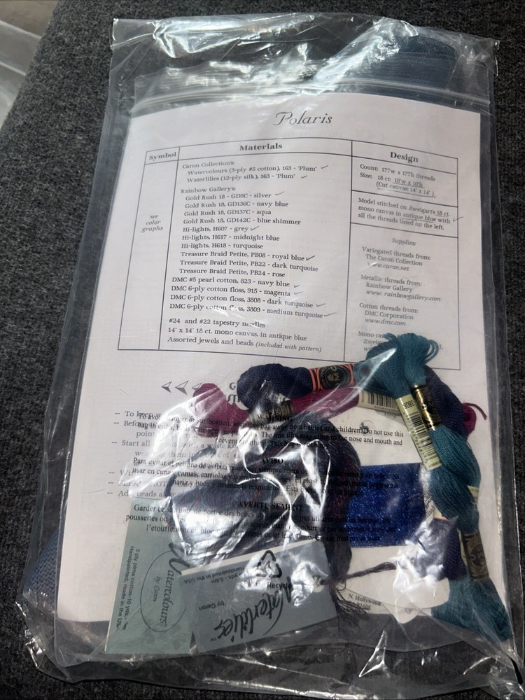 Laura J Perin Designs POLARIS Needlepoint Needlework Chart Pattern Kit IC015
