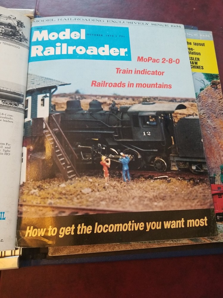 Model Railroader - 1974 in official blue binder. Missing September Issue