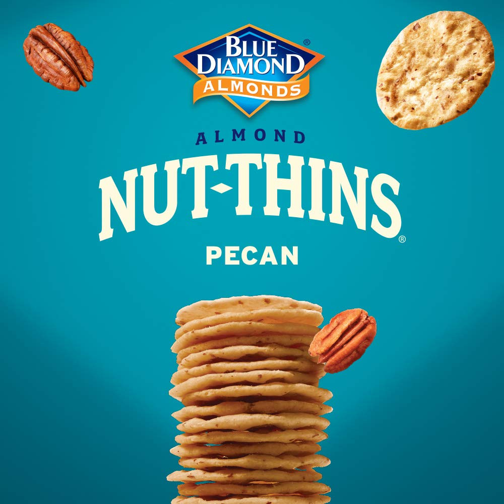 Blue Diamond Nutthins Cracker Snacks, Pecan, Boxes, 4.25 Oz (Pack of 4)