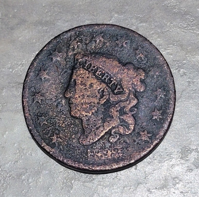 1828 Large Narrow Date Coronet Head Large Cent