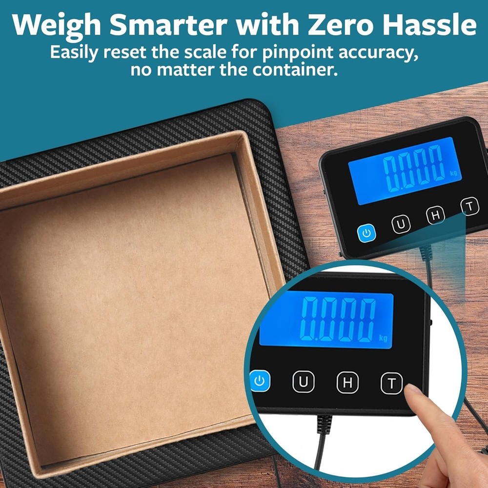 Professional Digital Package Scale, 220 lb Capacity with Hold & Tare Features