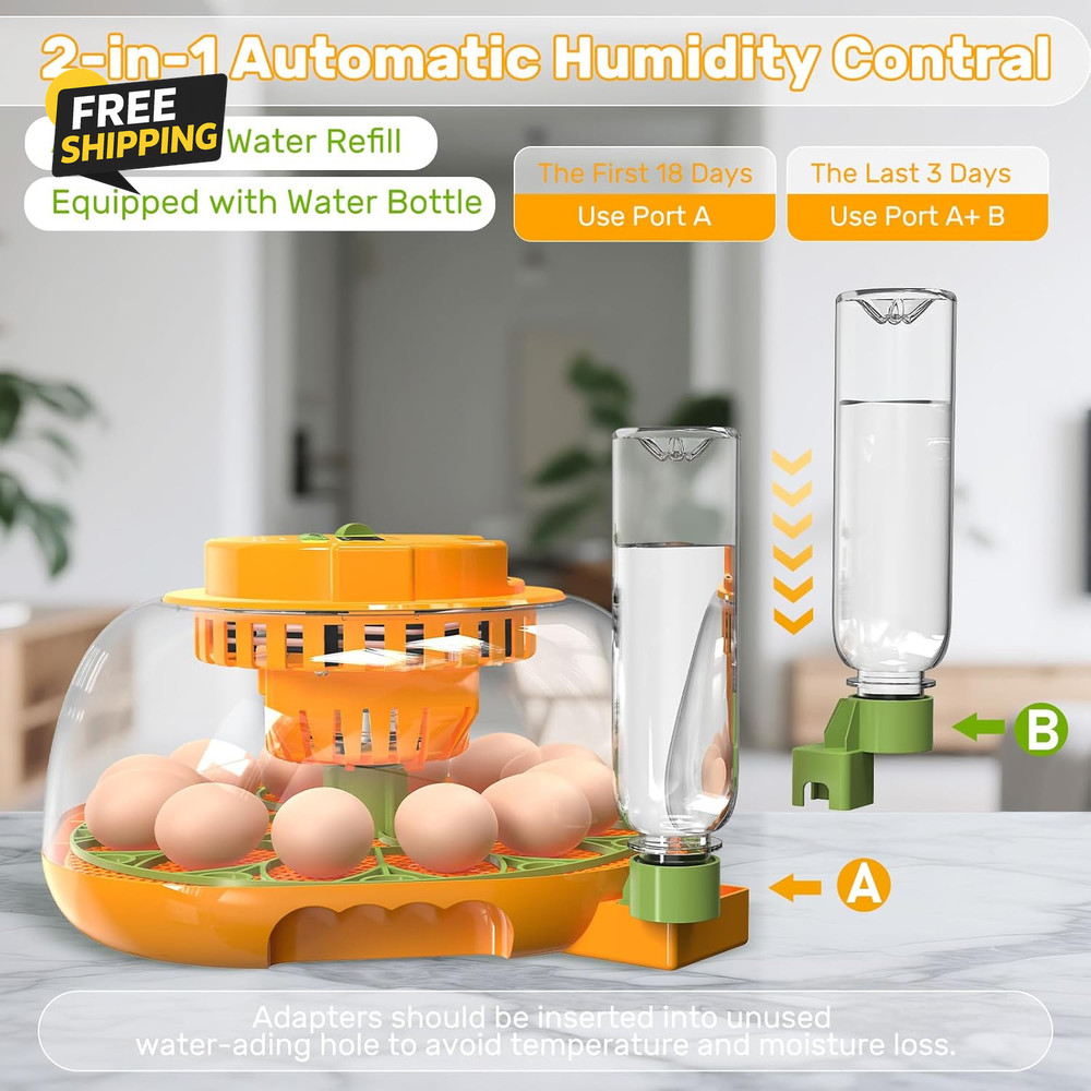 Incubators for Hatching Eggs, 12 Egg Incubator with Automatic Egg Turning
