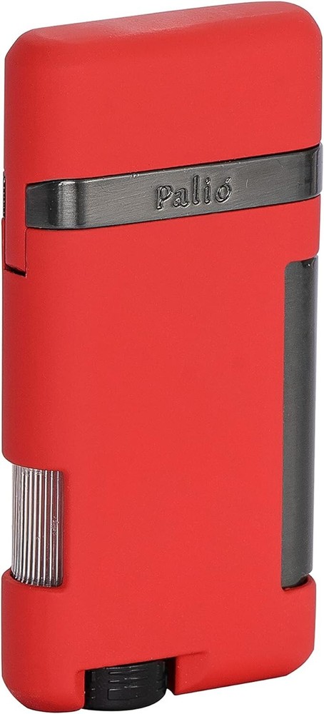 Palió Lazio Single Angled Jet Flame Cigar Lighter, Refillable Adjustable, Red