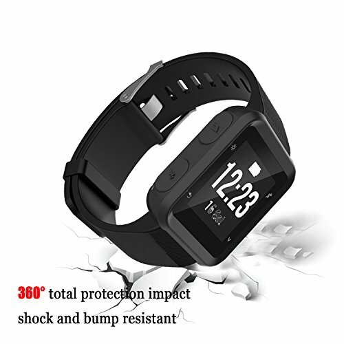 for Garmin Forerunner 35 Case, Lamshaw Silicone Case with Screen Protector 2Pack