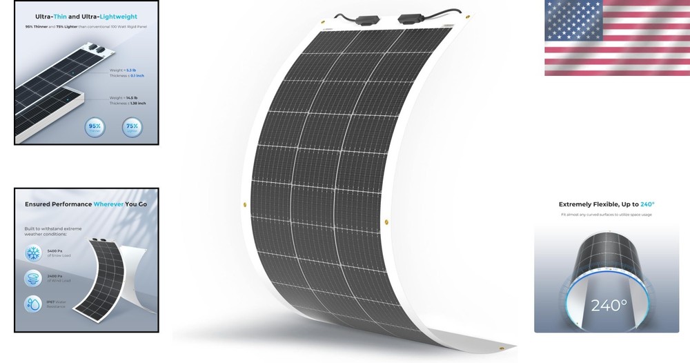 Monocrystalline Solar Panel for Uneven Surfaces