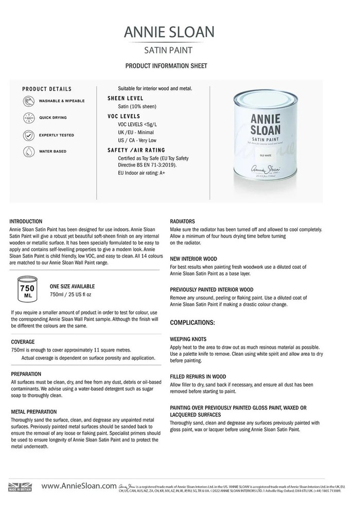 Original - Annie Sloan Satin Paint 750ml