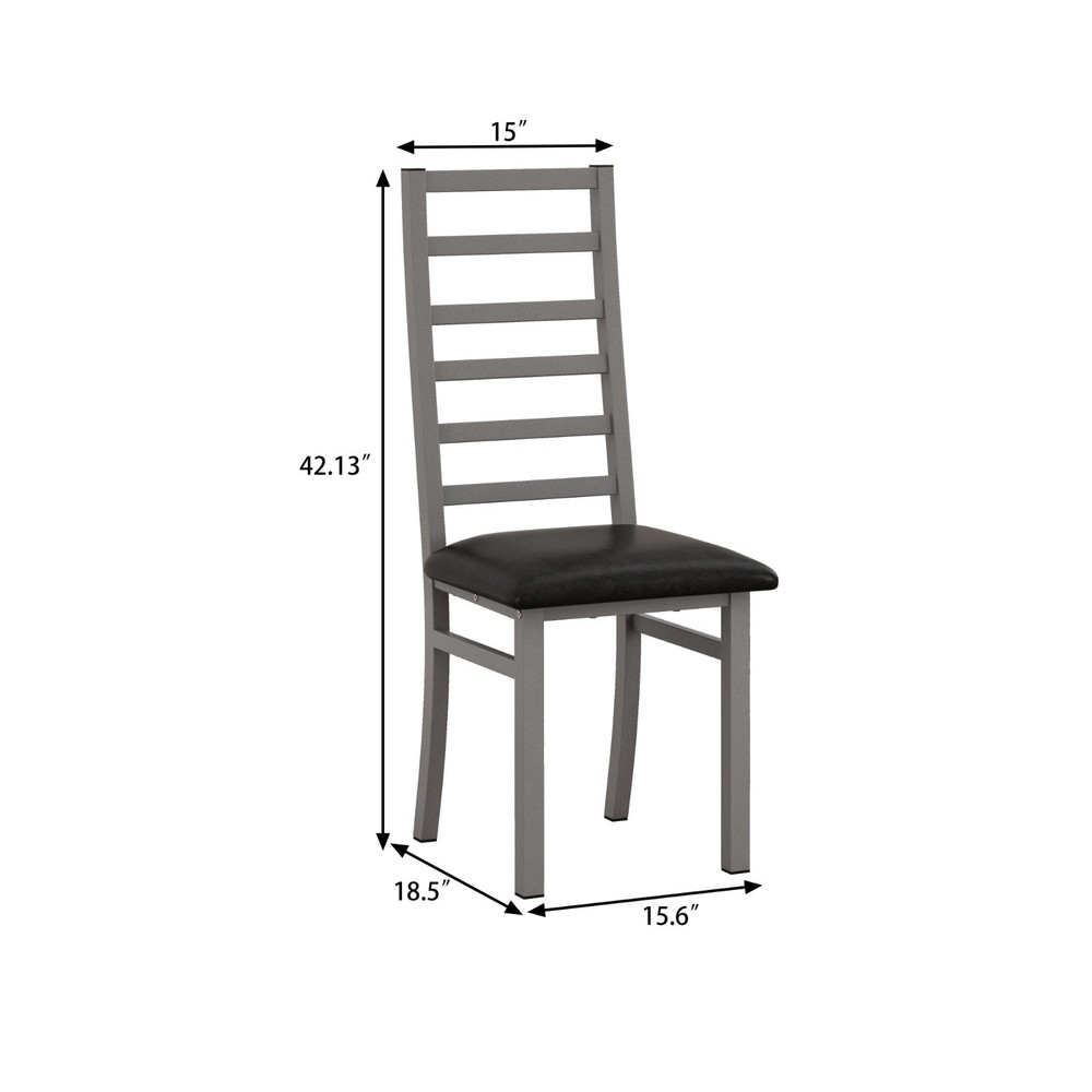 Retro rectangular stretched metal dining table and chairs, combination set Grey