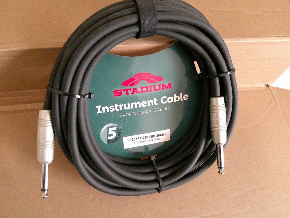 STADIUM GUITAR CABLE 20FT PRO SERIES- 1/4" - 1/4" CONNECTORS