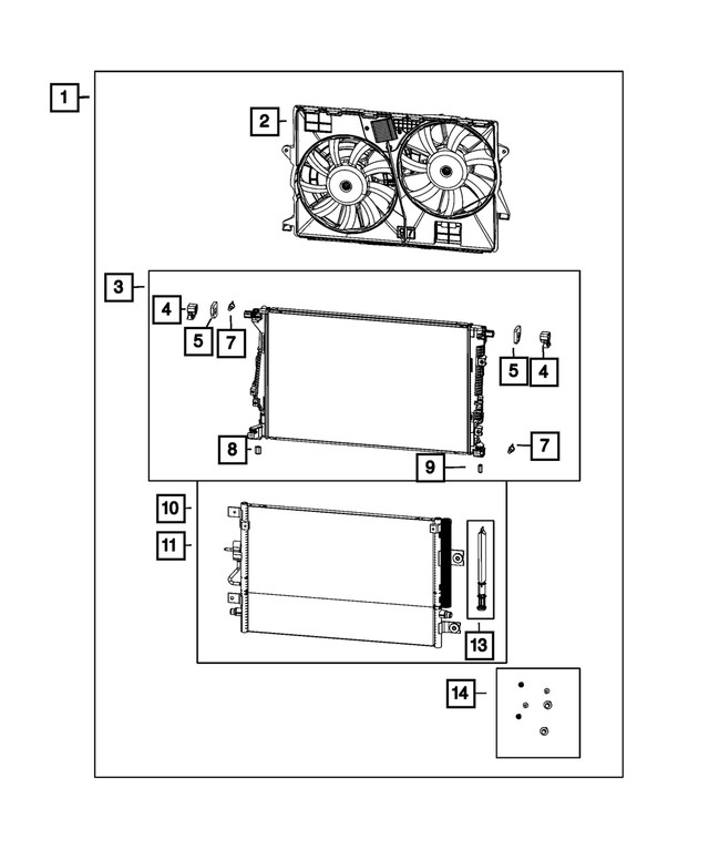 Genuine Mopar Cooling Module Fastener Kit 68399825aa
