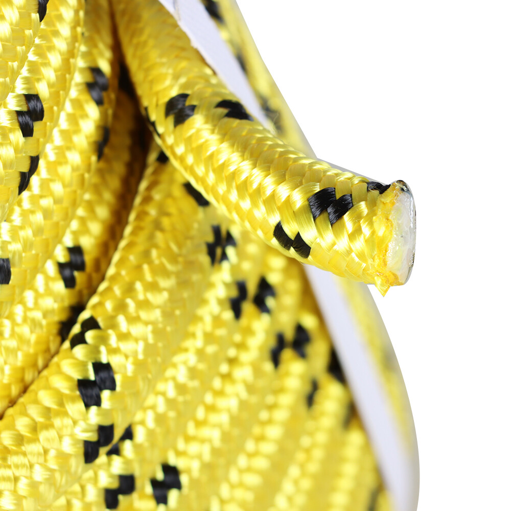 Bull Rope Double Braid Polyester Rope 1/2"×200' 6180Lbs Breaking Strength Yellow