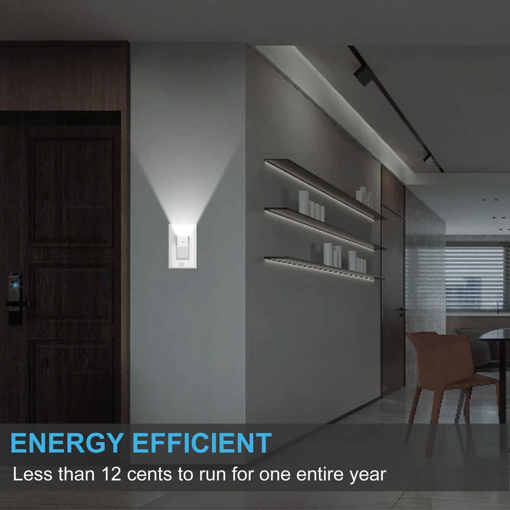 2 Pack Illuminated Light Switch,Paddle Rocker Wall Switch with LED Night Light,