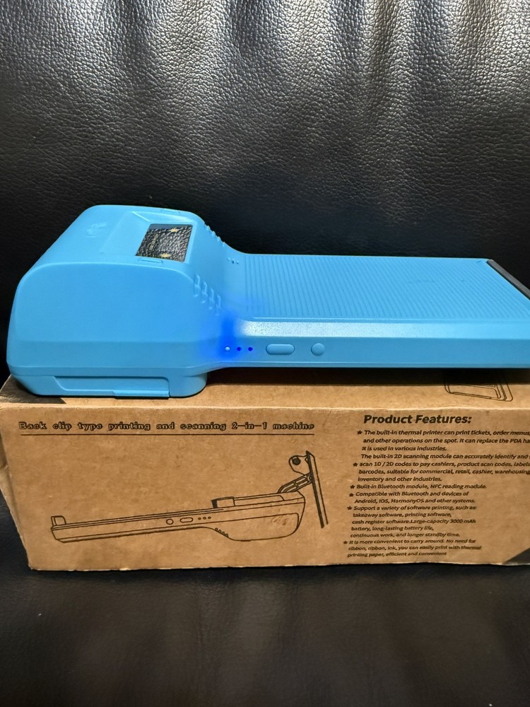 Symcode POS Printer Mobile Portable Back Clip Receipt Printer/Scanner (BLUE)