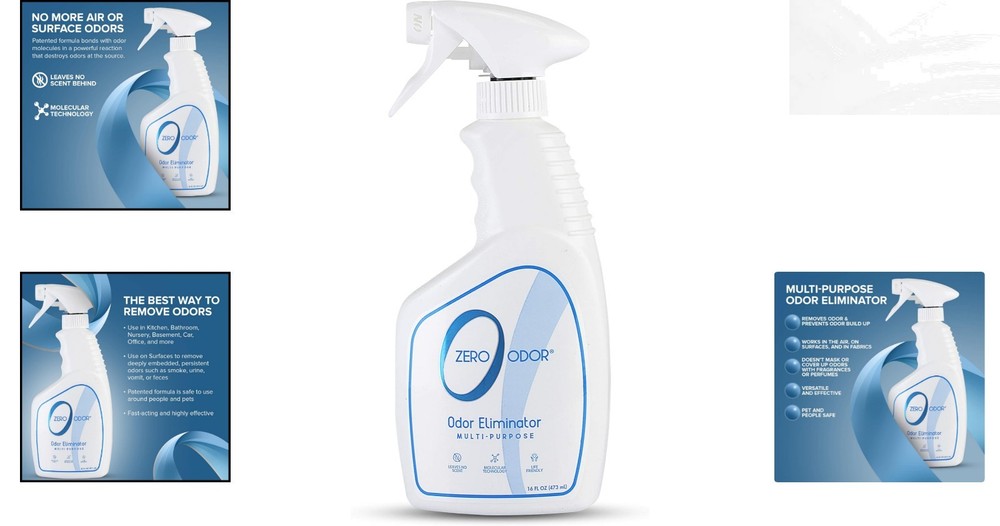 16oz Multi-Purpose Odor Eliminator - Unscented, Biodegradable Spray for Home