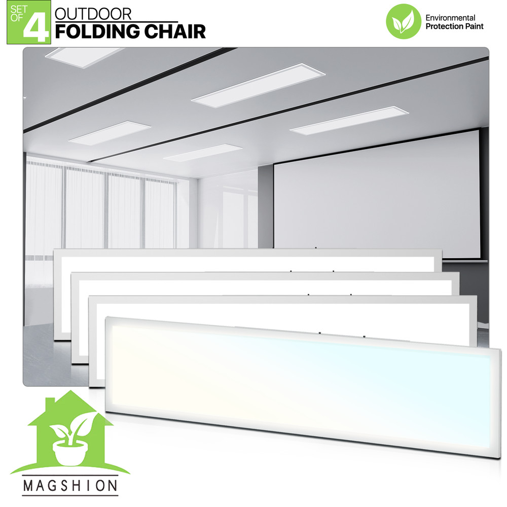 4 Pcs 1x4 LED Flat Panel Light 4000LM 5000K Dimmable Drop Ceiling Troffer Light