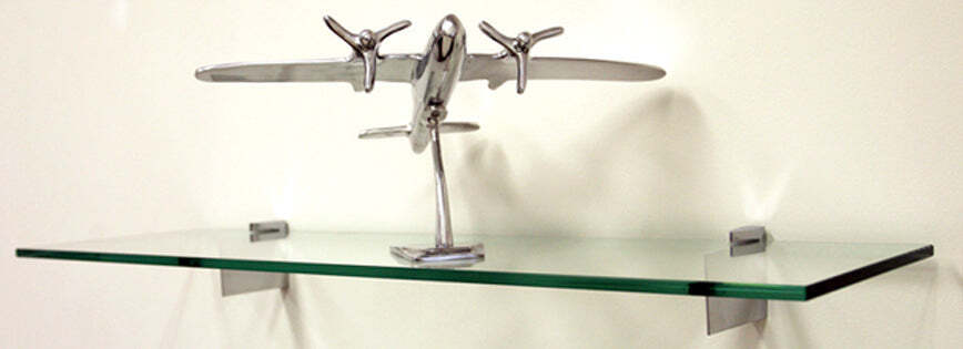 Raven Glass Shelf 12" X 33" in Chrome