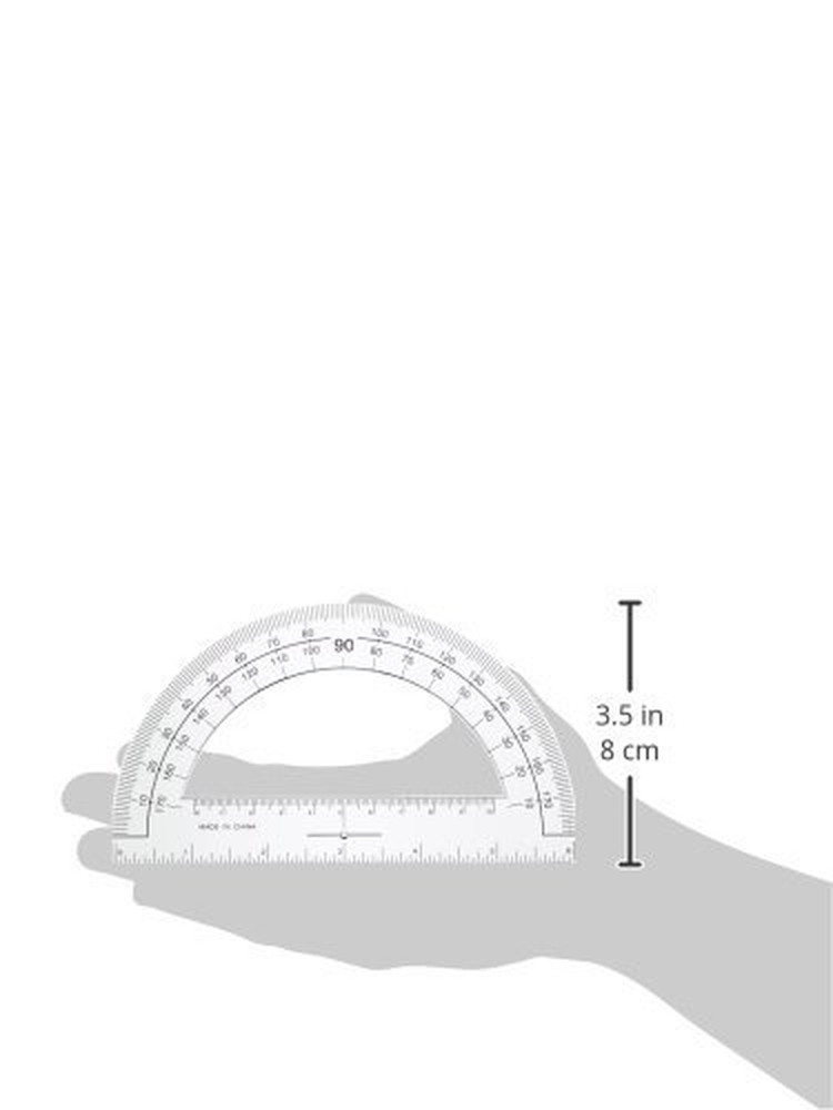 Plastic Protractor, 6-Inch Long, Clear (SPR01490)