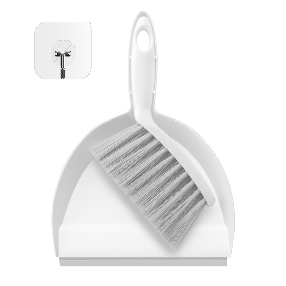 NACENA Handheld Dustpan and Broom Set – Mini Compact Brush Combo 1 Pack, Gray