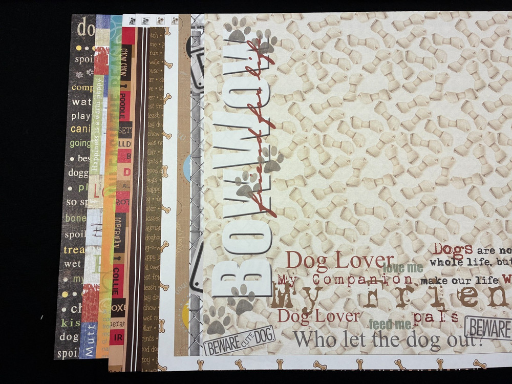 ASSORTED "DOG" SINGLE-SIDED 12 X 12 PAPERS