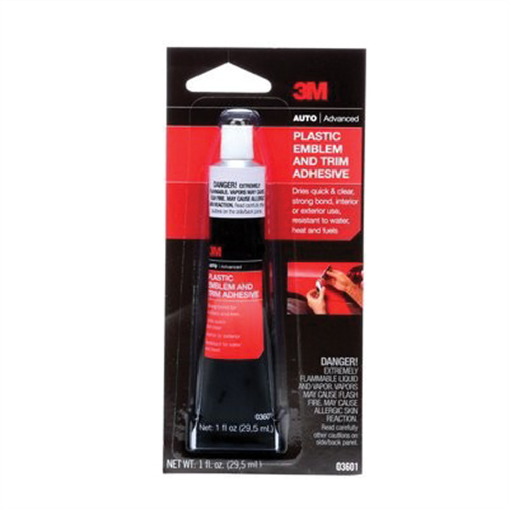 3M 03601 1-Component Plastic Emblem and Trim Adhesive, 1 oz Tube, Paste, Clear,