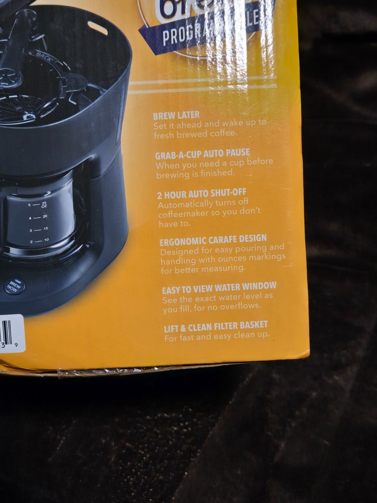 Mr. Coffee 5 Cup Programmable Coffeemaker Mini Brew New in Box 25 oz.