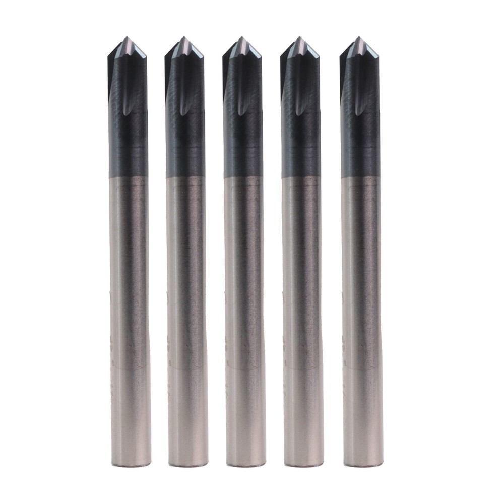 5 PCS 3/16" 4 FLUTE 90 DEGREE CARBIDE CHAMFER MILL- Single End