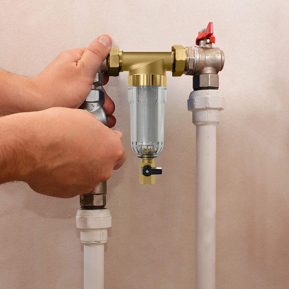 2 Pack Spin Down Sediment Water Filter Whole House Water Pre-Filter System 40μm