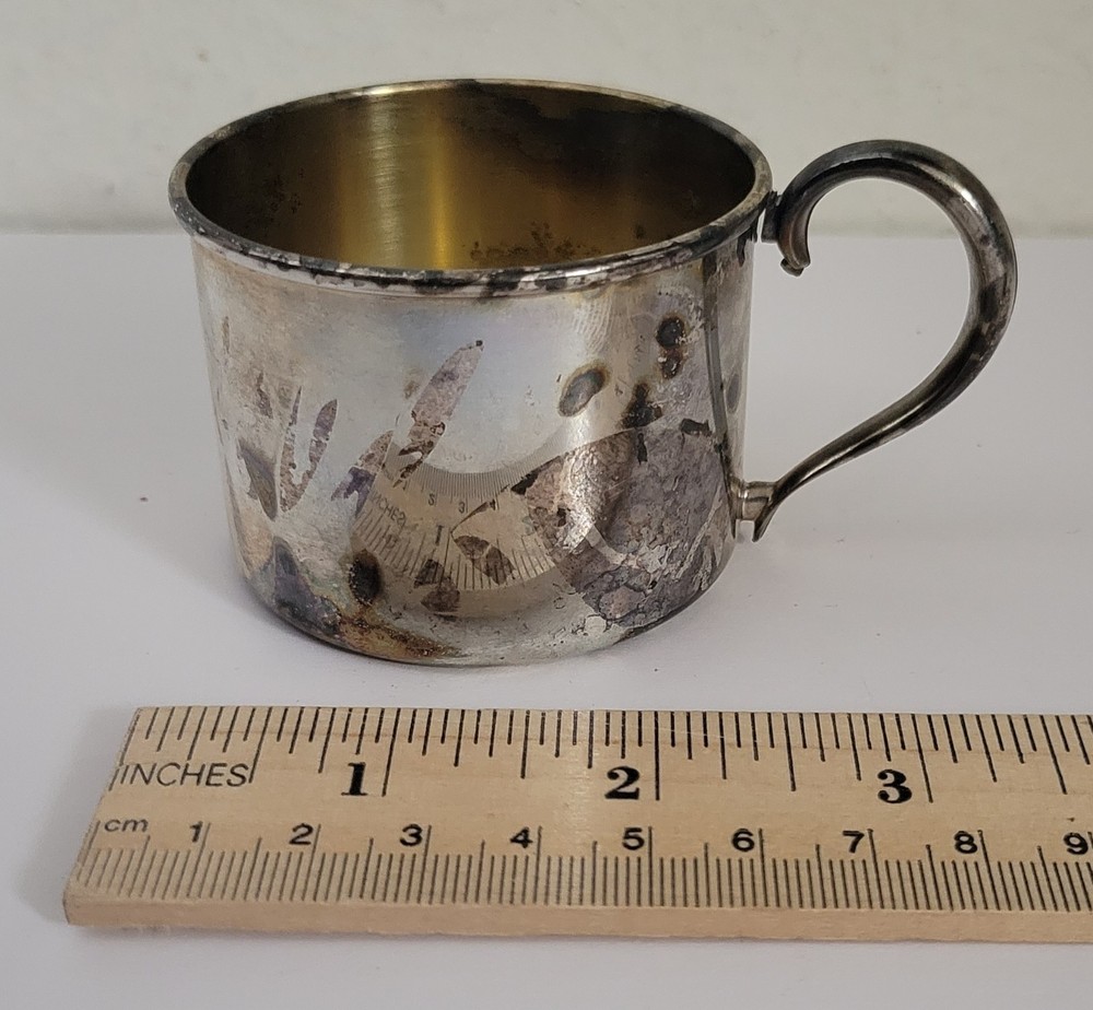 Tarnished Silver Baby Cup ONEIDA