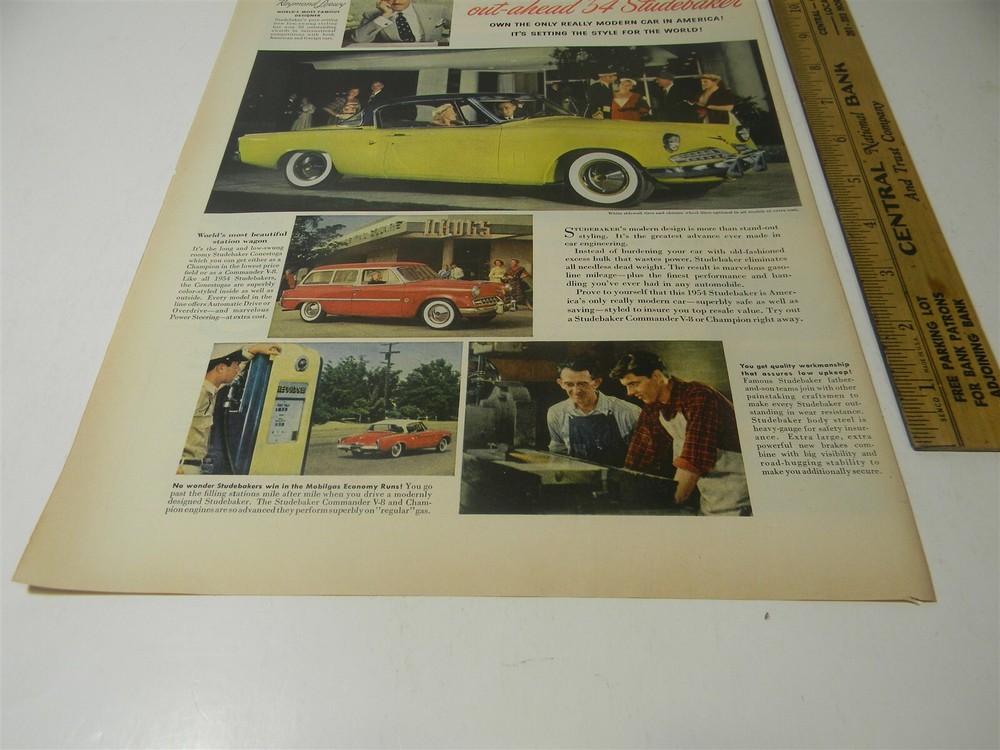 Vintage 1954 Studebaker Man Cave 1950s Print Ad 5G3