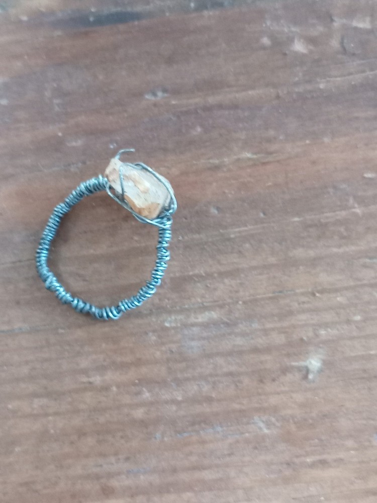Rock Wrapped Silver Wire Ring