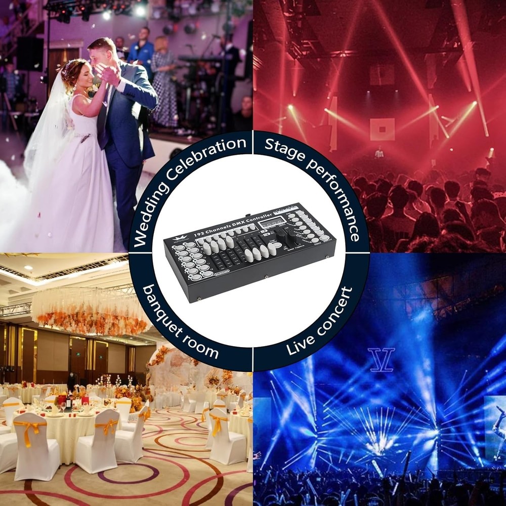 Compact 192-Channel DMX Controller with LCD Display for Stage Lighting Mastery