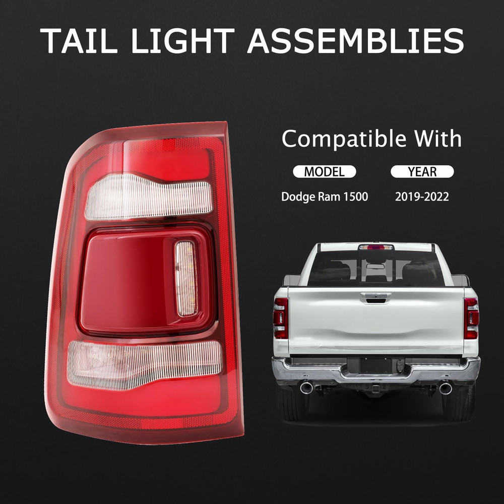 Left Driver Side Rear LED Tail Lights Assembly W/Blind Spot Compatible with 2019