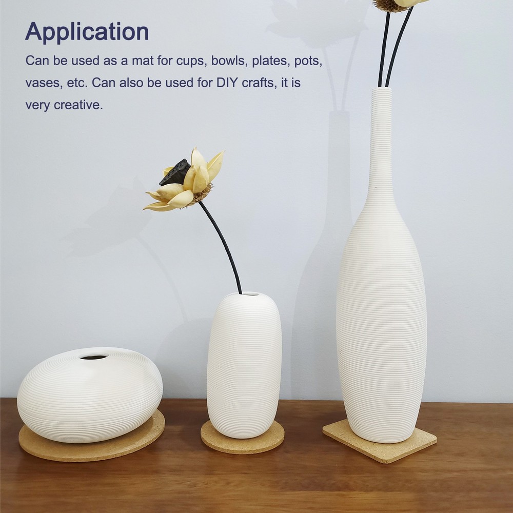 100mm Round Coasters 2mm Thickness Cork Cup Mat 4pcs