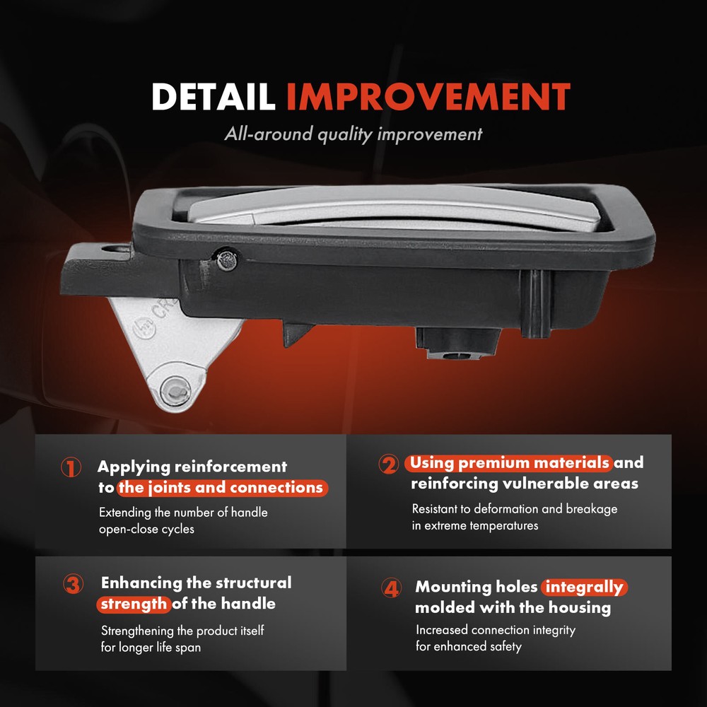 Front / Rear Driver Silver & Gray Interior Door Handle for Dodge Durango Dakota