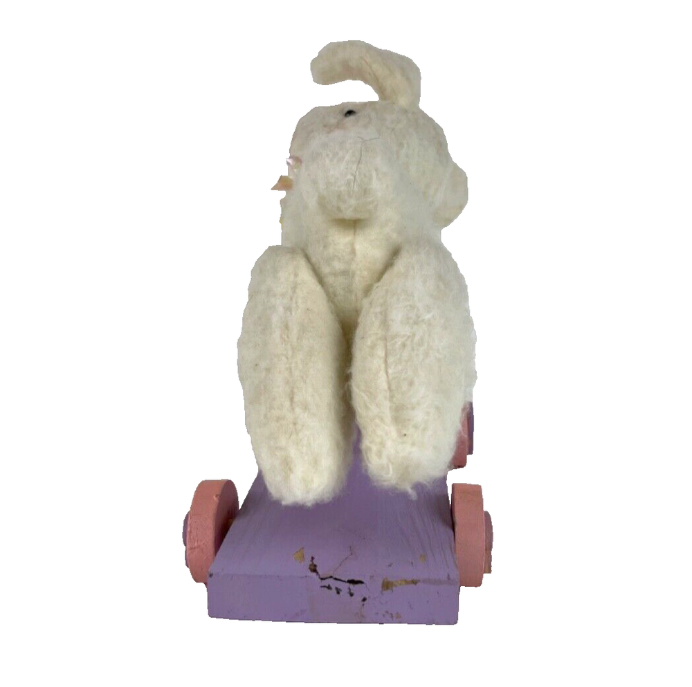 Vintage Plush Rabbit Pull Toy