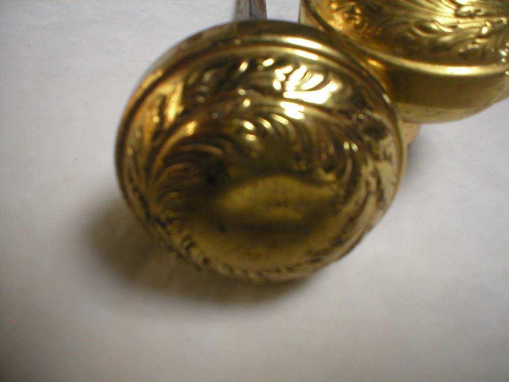 Antique Victorian Era Solid Brass Doorknobs