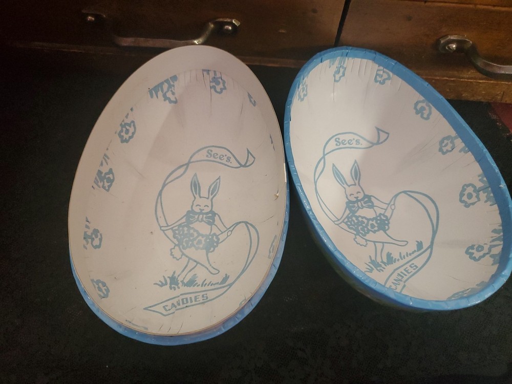 SEE'S CANDY Paper Mache Easter Egg Candy Container DZ432