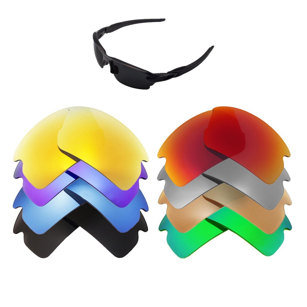 Walleva Replacement Lenses for Oakley Flak 2.0 Sunglasses - Multiple Options