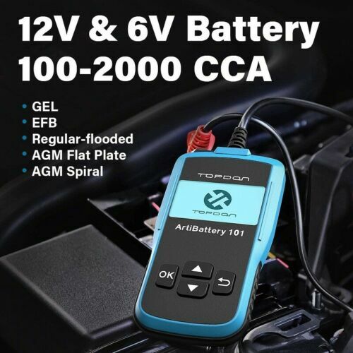 100-2000CCA Car Battery Tester 12V Load Tester Charging Cranking Analyzer Tool