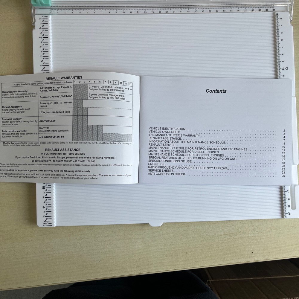 Renault Wind Service History Book Blank For All Models