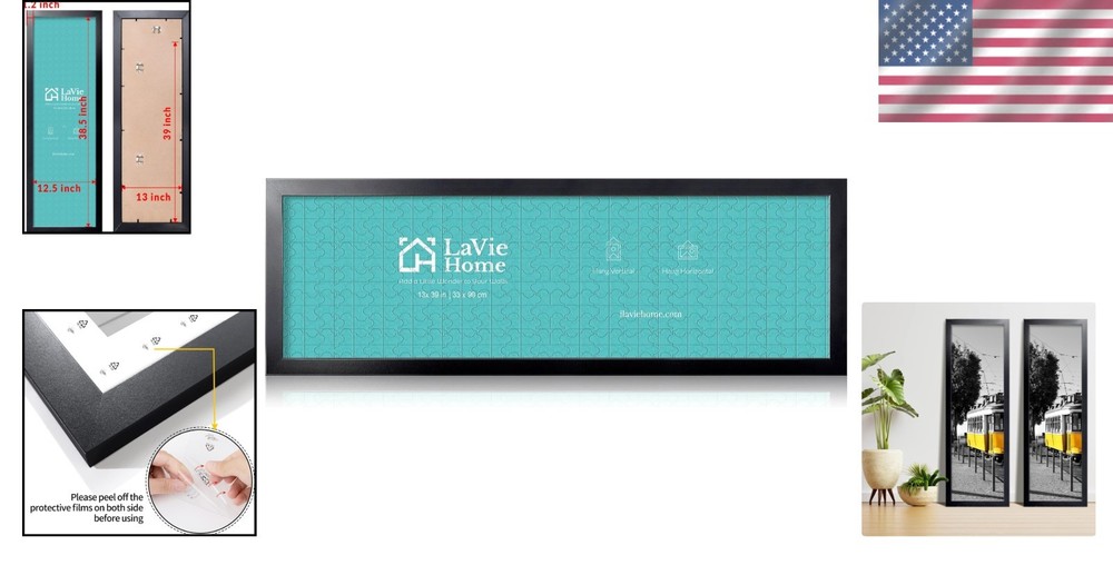 13x39 Black Picture Frame - Minimalist Style Decor