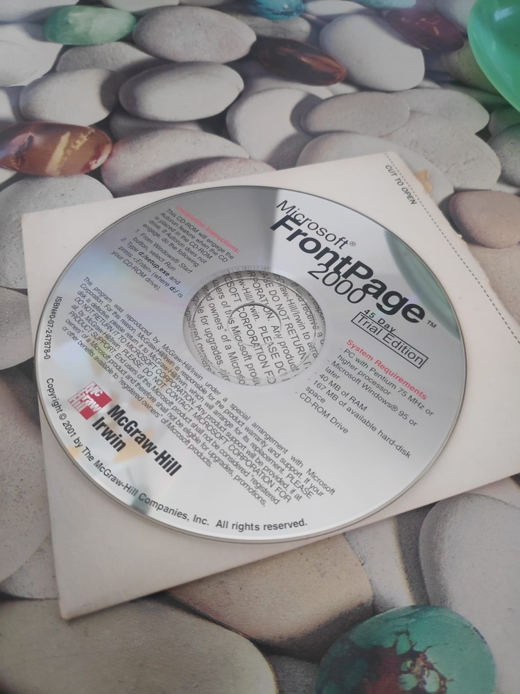 Microsoft front page 2000 45-day trial edition original CD