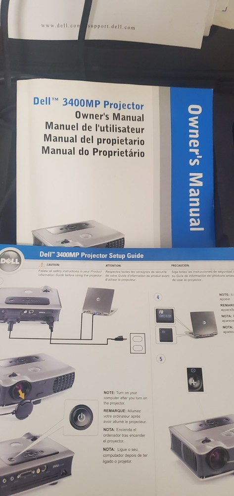 Dell 3400mp projector, working, with case And cables
