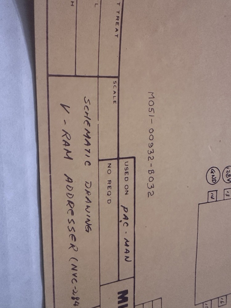 Ms Pac Man Pac-man Arcade Machine Manual Schematics Paperwork Electronics