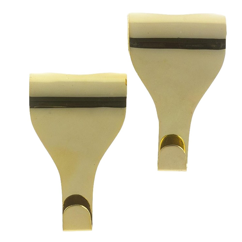 X-Hooks Picture Rail Hangers Solid Brass (2 Pack)