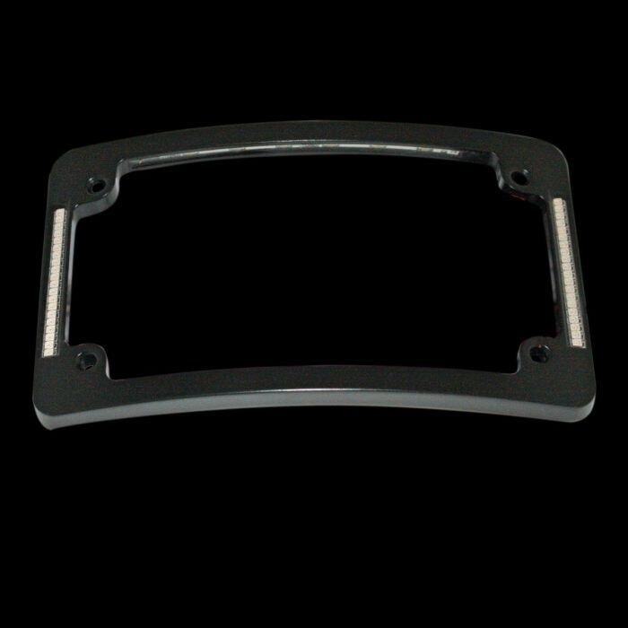 Custom Dynamics Black Tri-Radius LED License Plate Tag Frame 14-Up H-D Touring