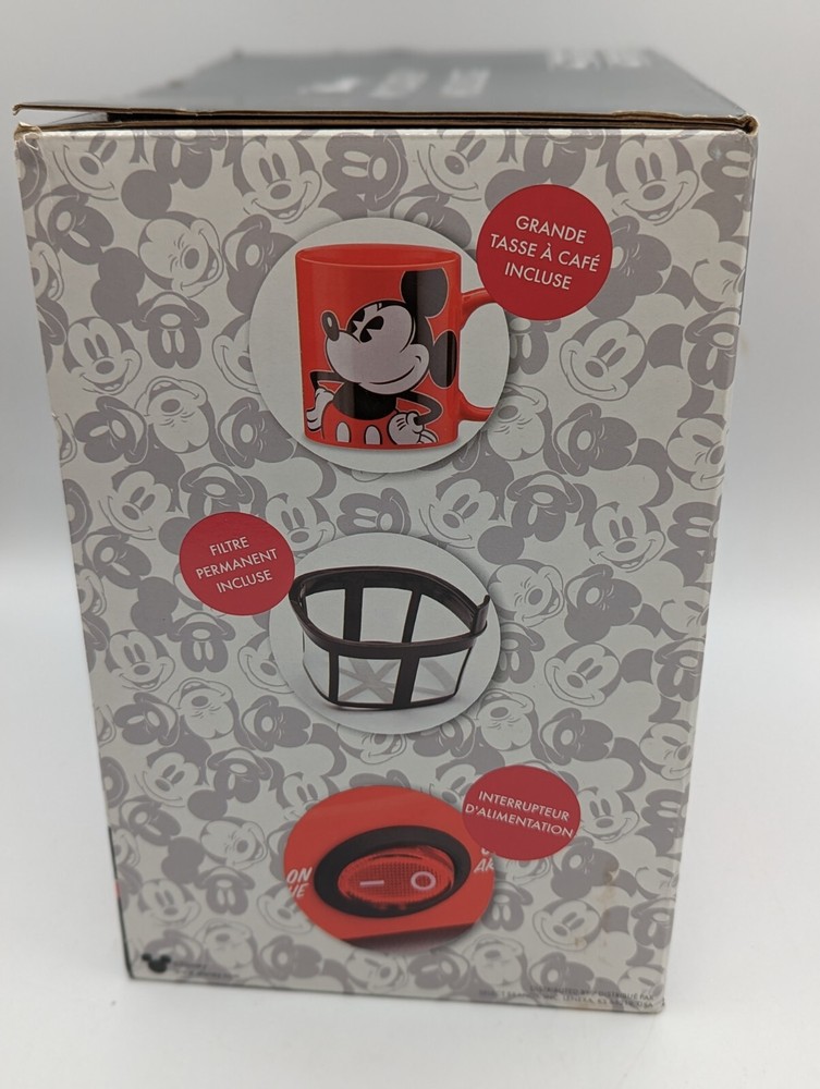 Disney Mickey Mouse 1-Cup Coffee Maker-with Mug NIB