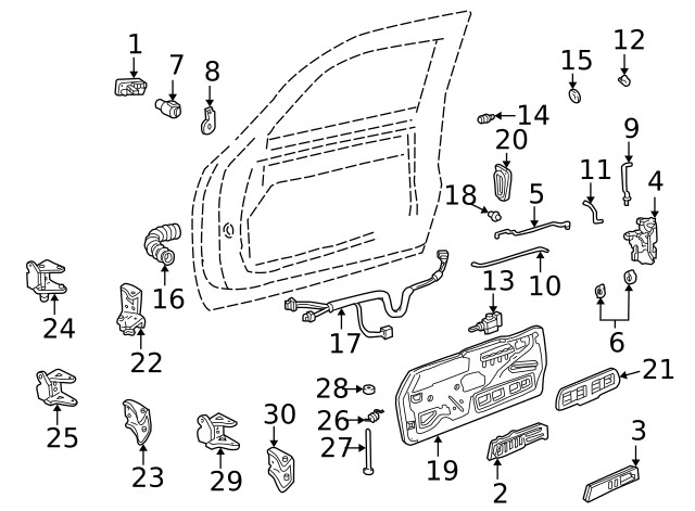 Genuine GM Door Handle Rod Guide 15053341