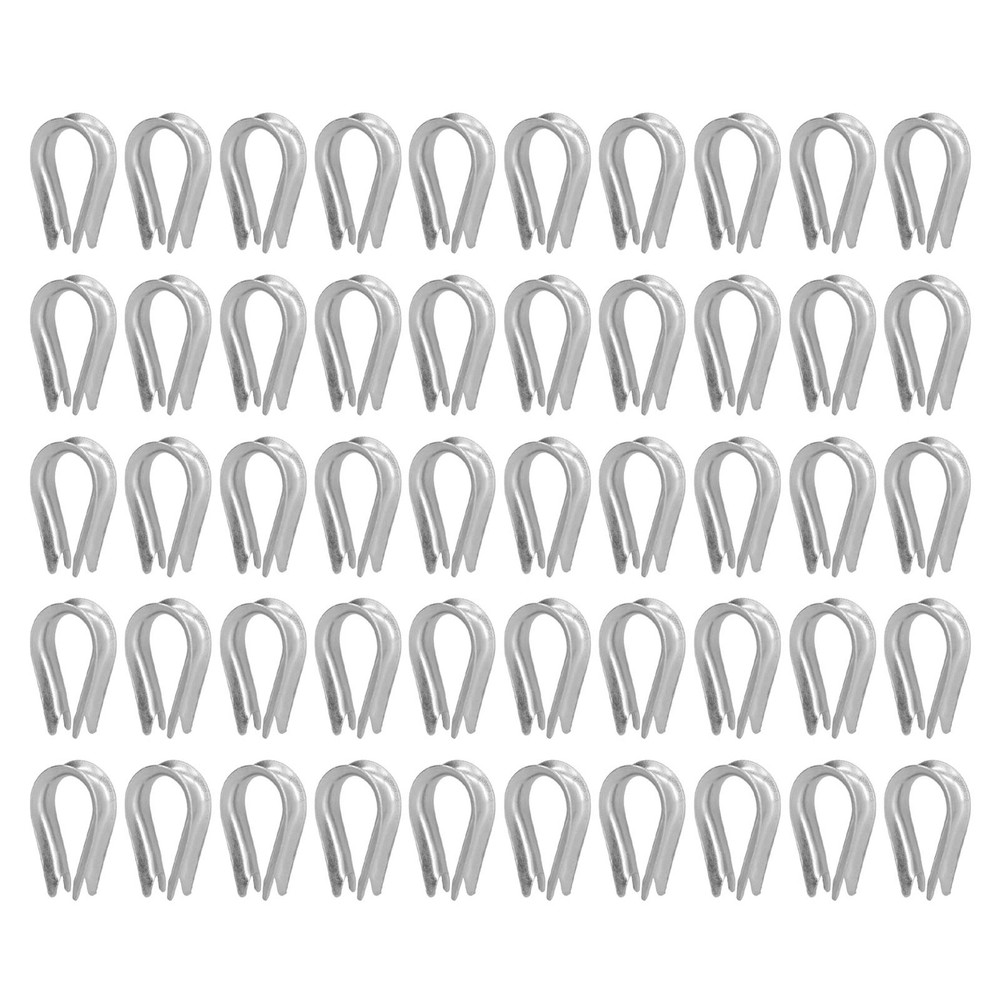 (M2 2mm)50Pcs Wire Rope Thimble Stainless Steel Cable Rigging Tools For Ship