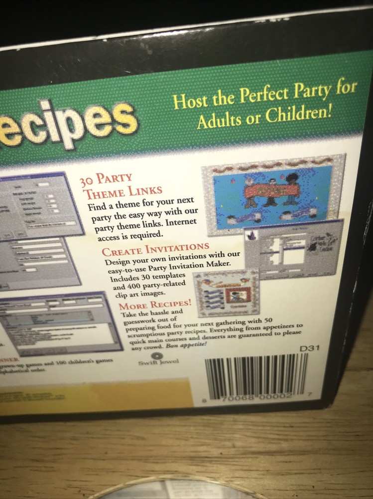 20,000 Recipes PC CD-ROM Reference Disc Cardboard Sleeve & Working Disc